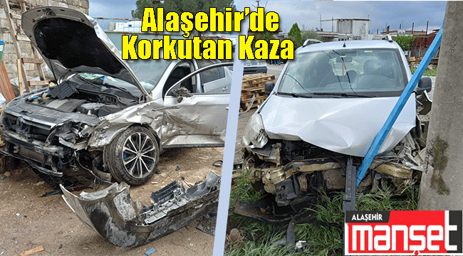 Alaşehir'de Maddi Hasarlı Trafik Kazası.