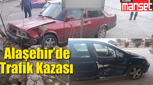 Alaşehir'de Maddi Hasarlı Trafik Kazası