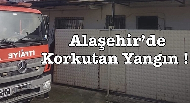 Alaşehir’de odunlukta çıkan yangın evlere sıçramadan söndürüldü