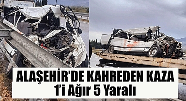 Alaşehir’de Otomobil Kamyona Çarptı: 1’i Ağır 5 Yaralı 