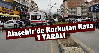 Alaşehir’de yola aniden fırlayan yaya kazaya neden oldu 