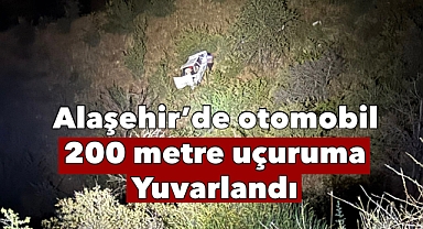 Alaşehir'de Otomobil Uçuruma Yuvarlandı: 2 Yaralı