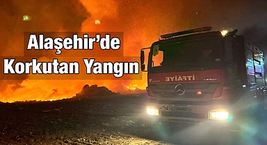 Alaşehir’de Eski Çöp Toplama Alanında Yangın Çıktı