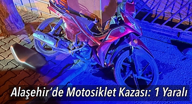 Alaşehir’de park halindeki araca çarpan motosiklet sürücüsü yaralandı