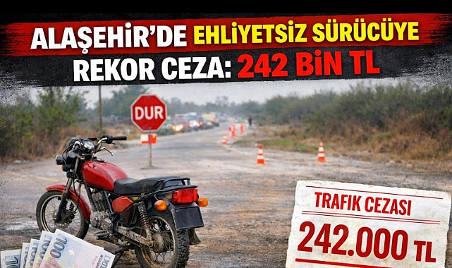ALAŞEHİR’DE KAÇIŞ PAHALIYA PATLADI: 15 BİN LİRALIK MOTORA 242 BİN TL CEZA!