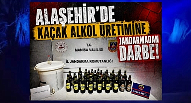 Alaşehir’de Kaçak Alkol İmalathanesine Çevrilen Eve Jandarma Operasyonu