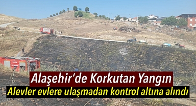 Alaşehir’de Kuru Ot Yangını Paniğe Neden Oldu