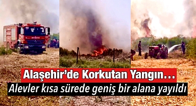 Alaşehir'de Kuru Otluk Alanda Yangın Çıktı! Rüzgarın Etkisiyle Geniş Alana Yayıldı